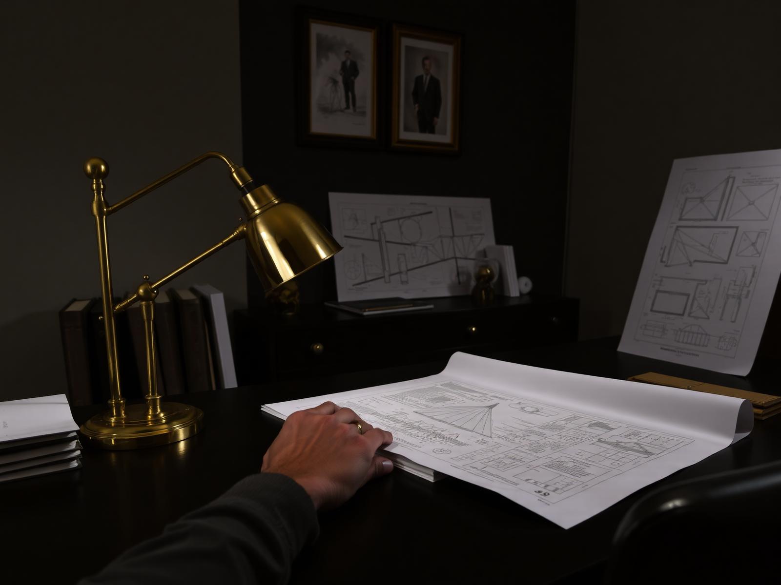 Architect reviewing development plans